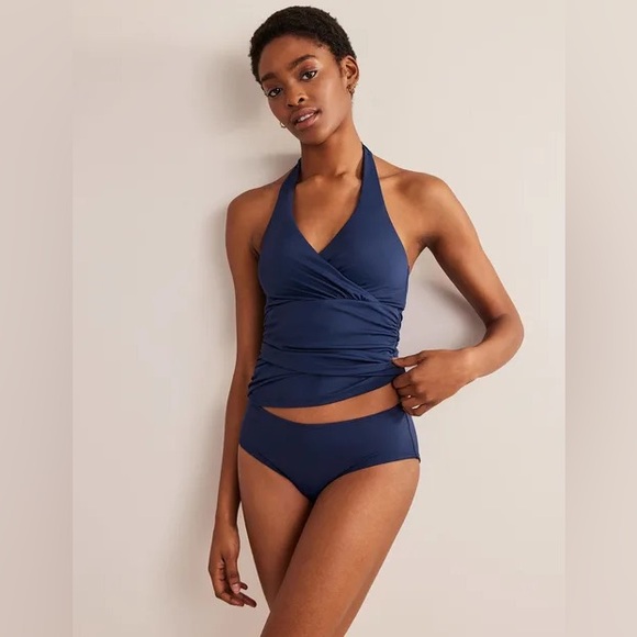 NWT Boden Levanzo French Navy Swimsuit Set Tankini & bikini bottom. Sz 4. D23